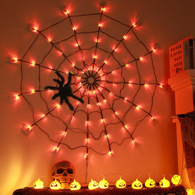 Halloween Spider Web Light ️ | 3.28FT Glowing Spider Web with Remote & Timer | 8 Modes, 10 Brightness Levels | Indoor & Outdoor Decor - Kamykart