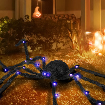 3.25ft Light-Up Halloween Spider ️ | LED Oversized Creepy Spider with Bendable Legs – Outdoor Yard Decor - Kamykart