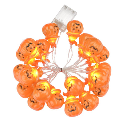 10ft LED Pumpkin String Lights  | Battery Operated Halloween Fairy Lights | 20 Warm Glow LEDs – Indoor & Outdoor Décor - Kamykart