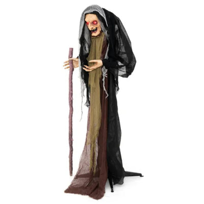 5ft Animated Witch Decor ‍♀️ | Life-Size Halloween Animatronic with Motion & Sound Activation | Luxury Haunted Display - Kamykart
