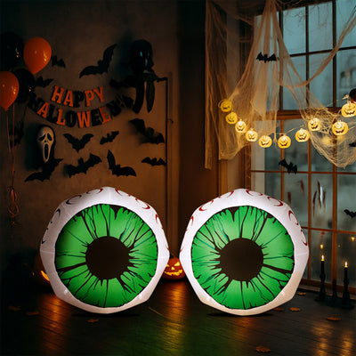 3 ft Light-Up Inflatable Eyeballs – Haunting Glow Eyes ️ - Kamykart
